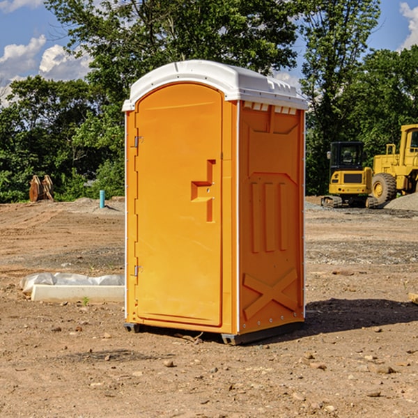 how often are the portable restrooms cleaned and serviced during a rental period in Summerfield MI